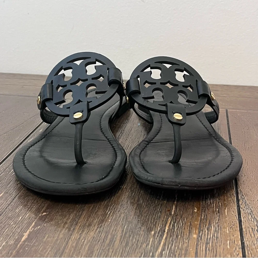 Tory Burch Miller Black Leather Sandals Womens size 9 - Picture 7 of 8